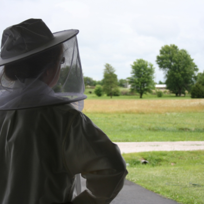 bee suit,self portrait,apiarist,